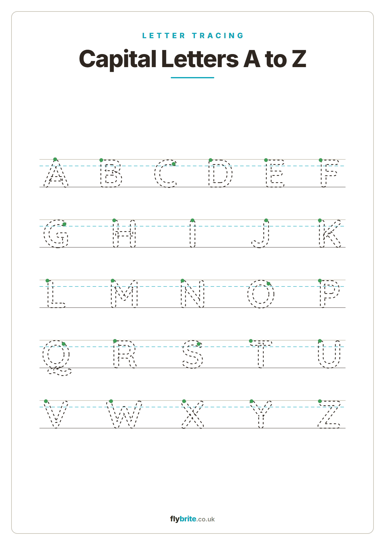 Capital Letters A to Z printable preview