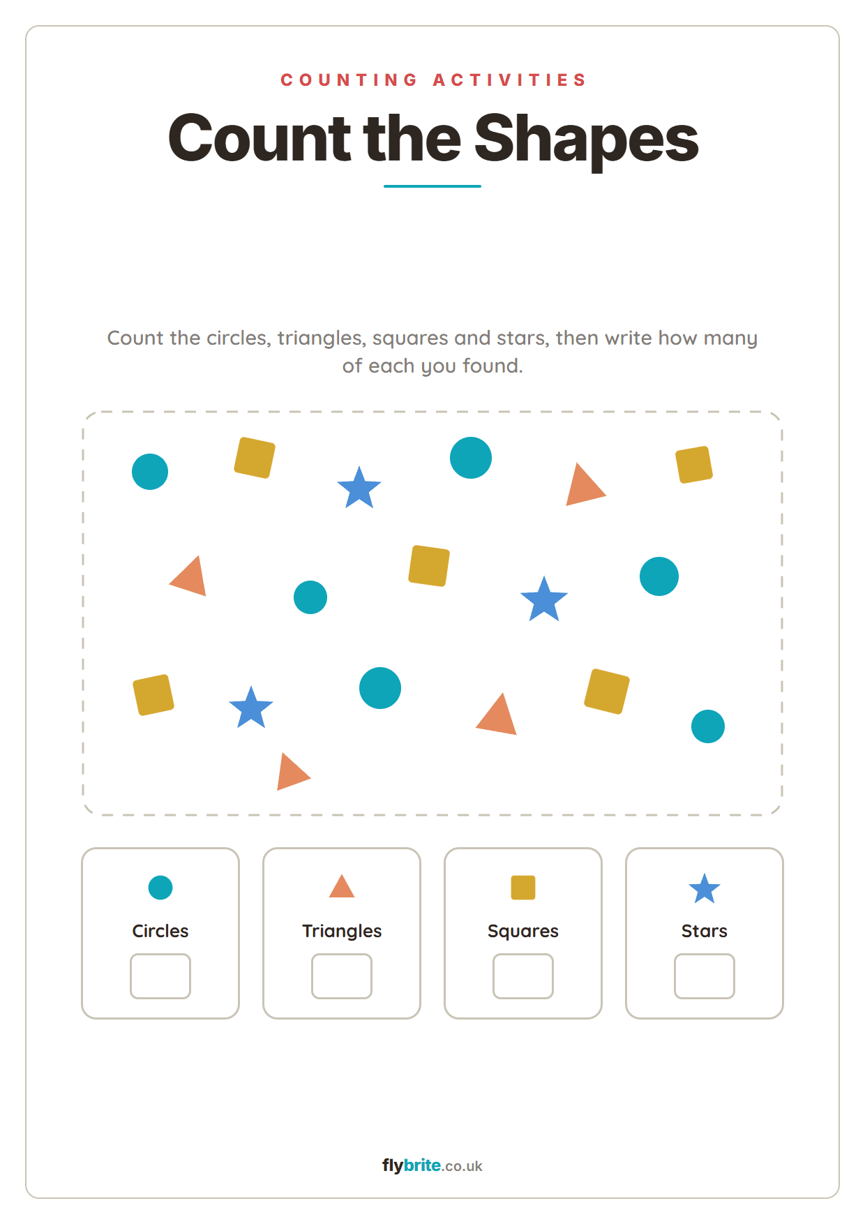 Count the Shapes printable preview