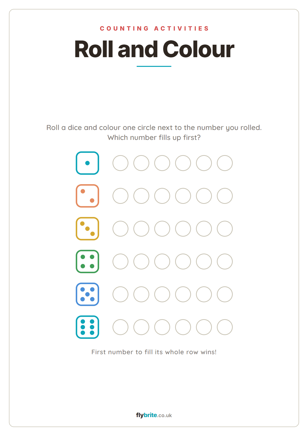 Roll and Colour printable preview