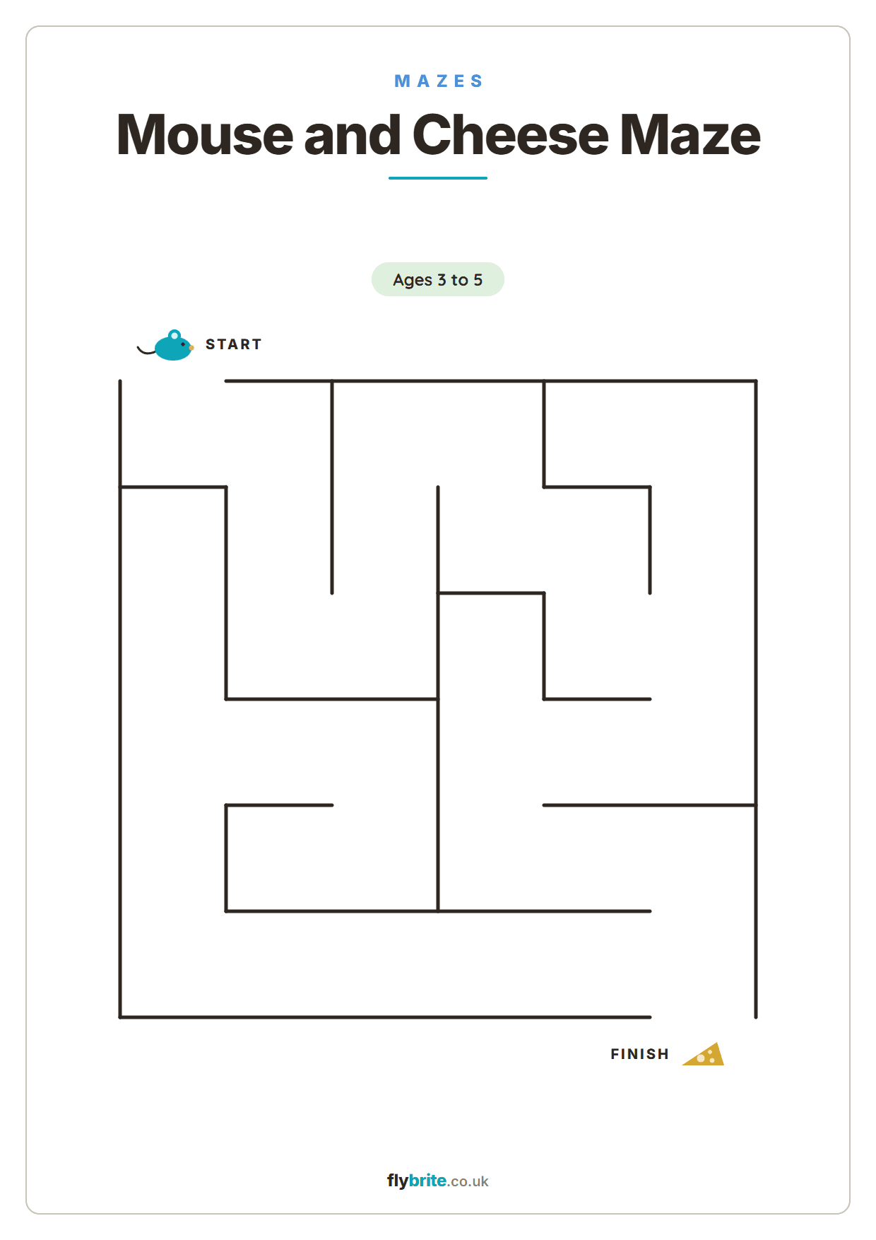 Mouse and Cheese Maze printable preview