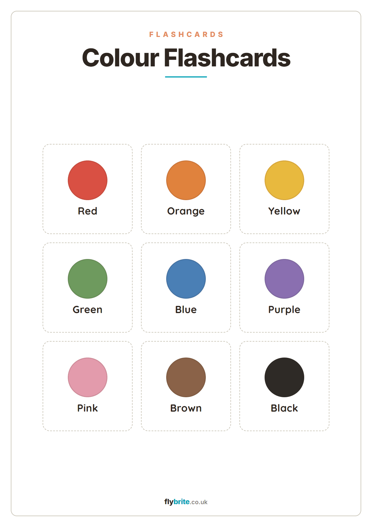 Colour Flashcards printable preview