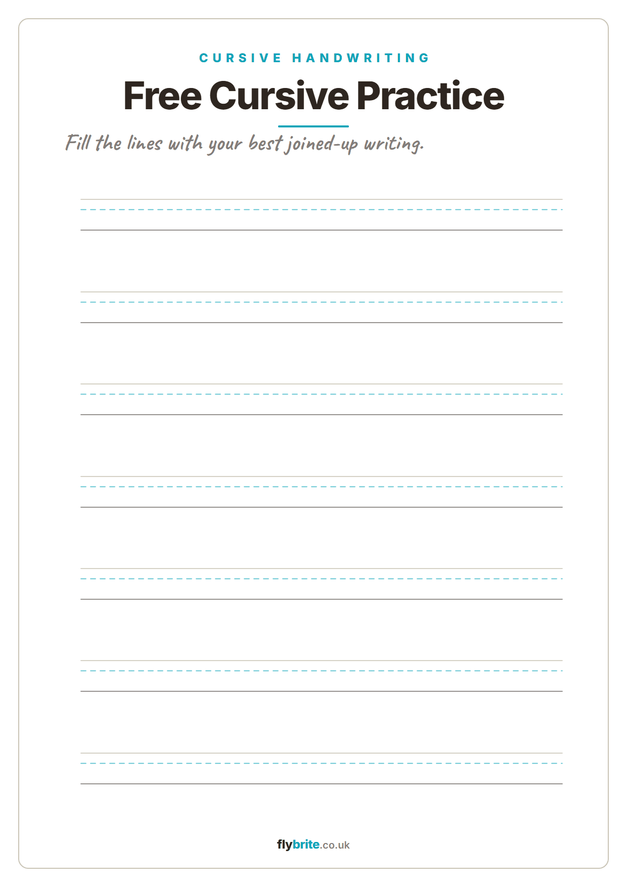 Free Cursive Practice printable preview