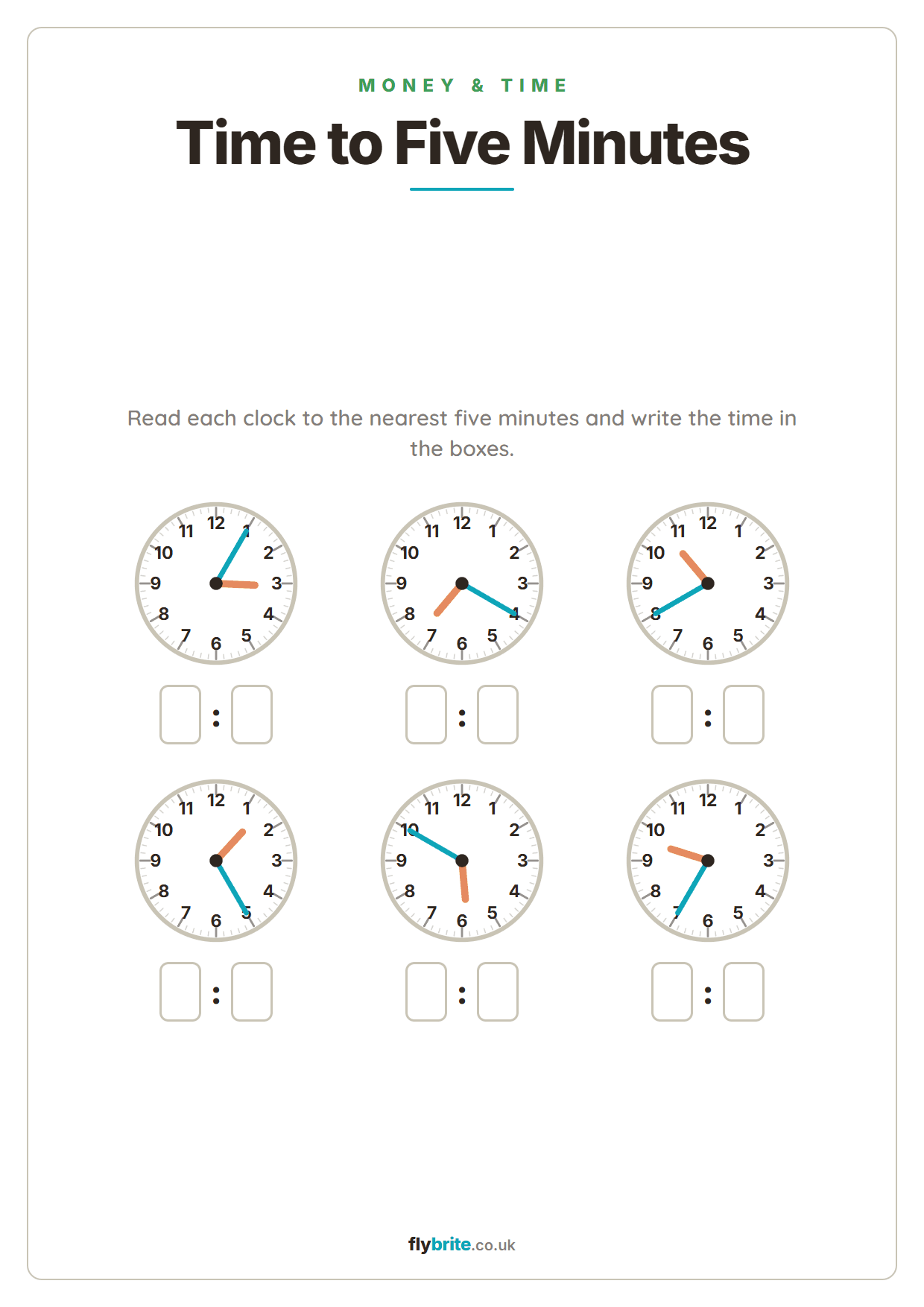 Time to Five Minutes printable preview
