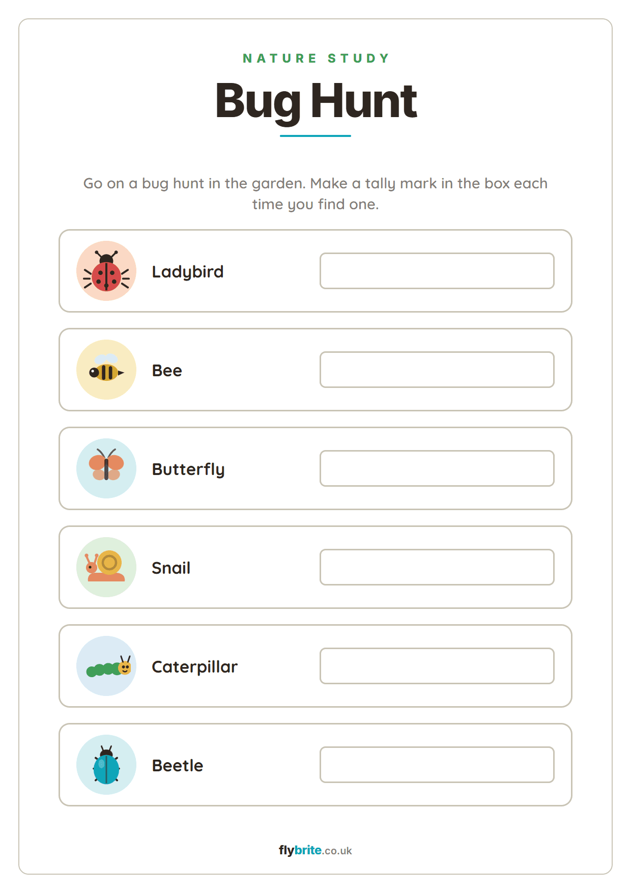 Bug Hunt printable preview