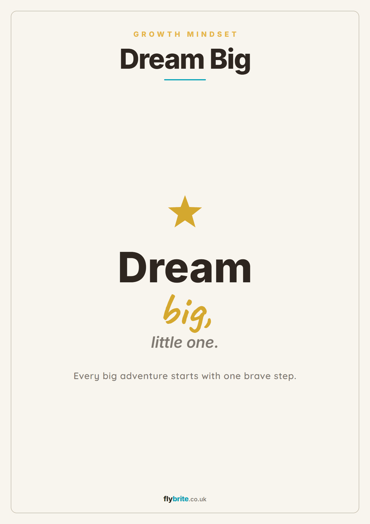 Dream Big printable preview
