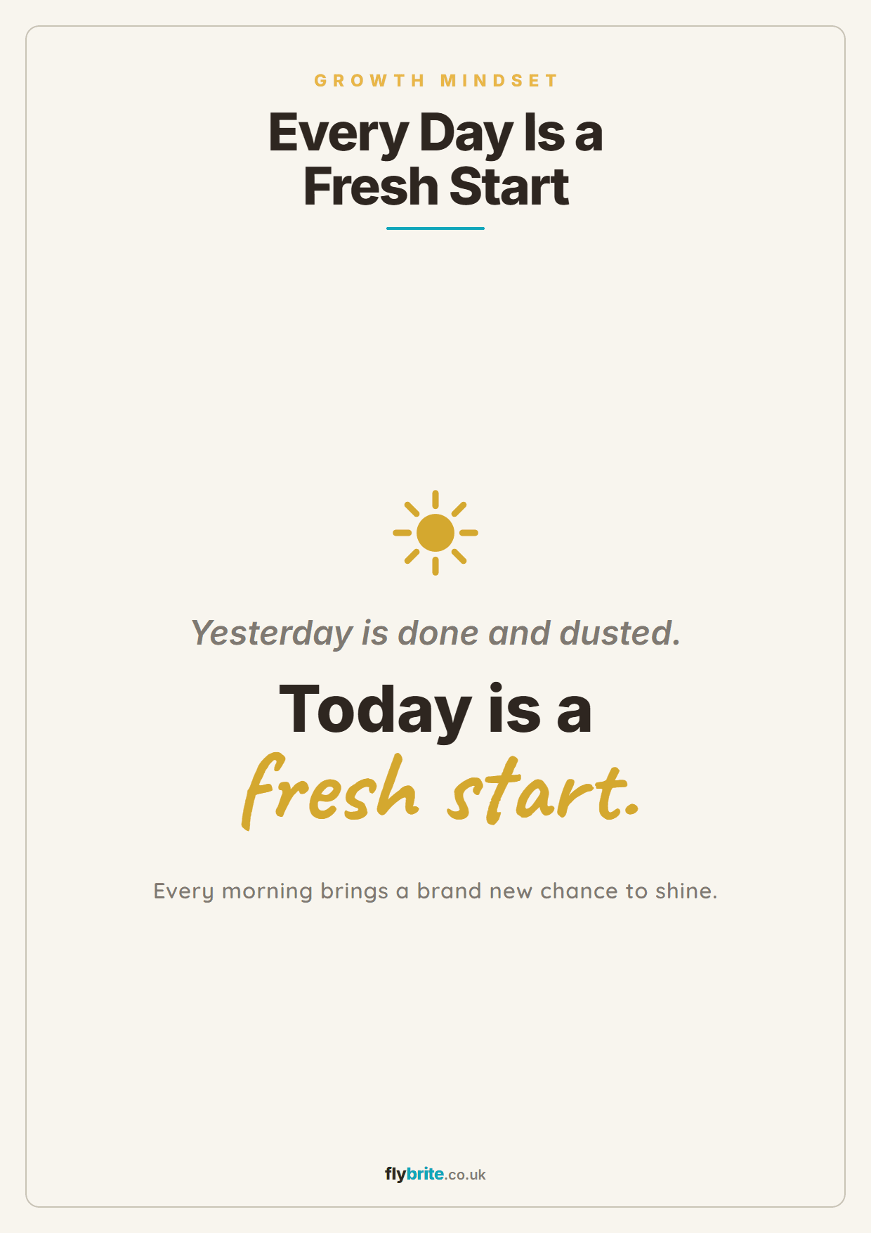 Every Day Is a Fresh Start printable preview