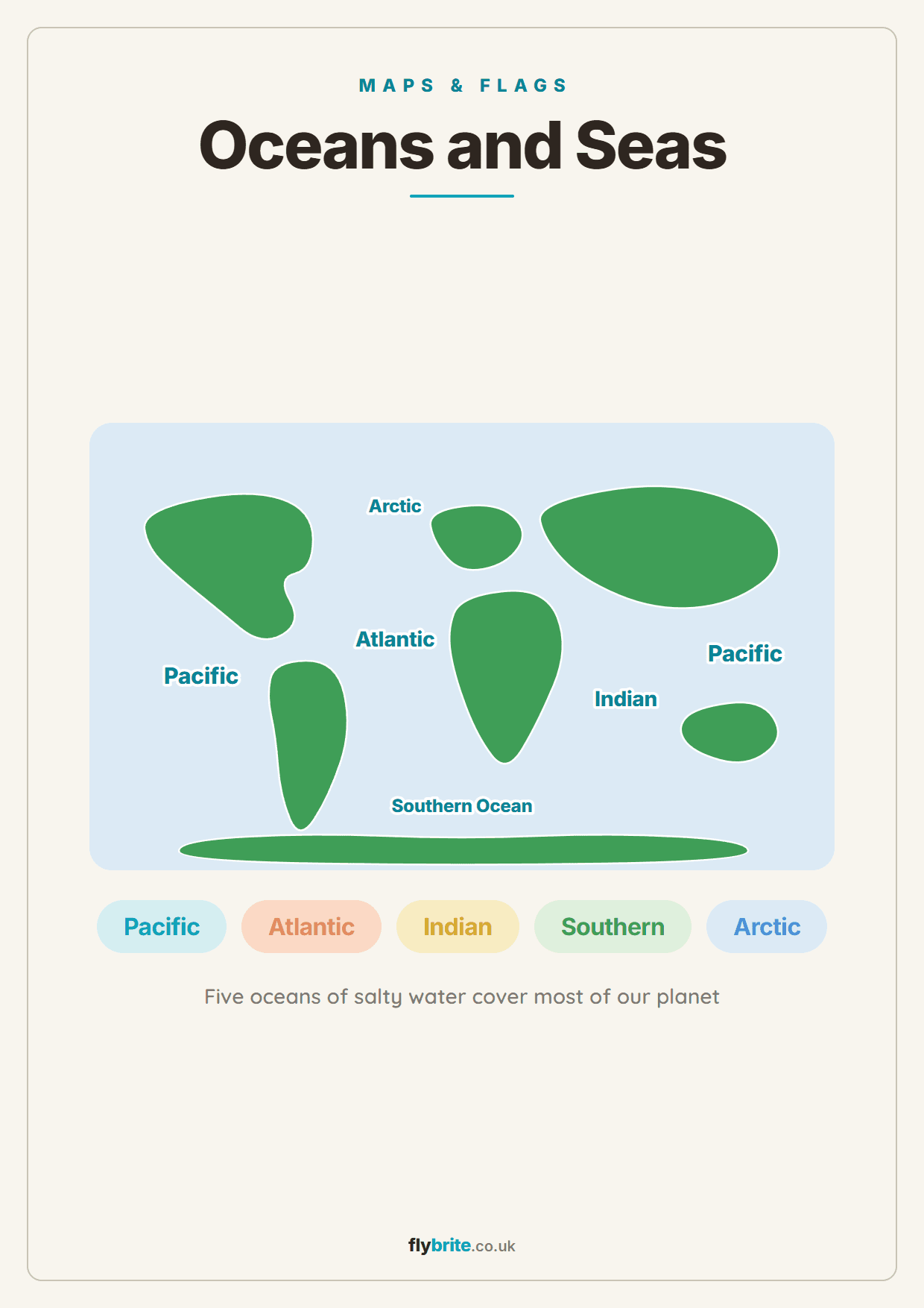 Oceans and Seas printable preview