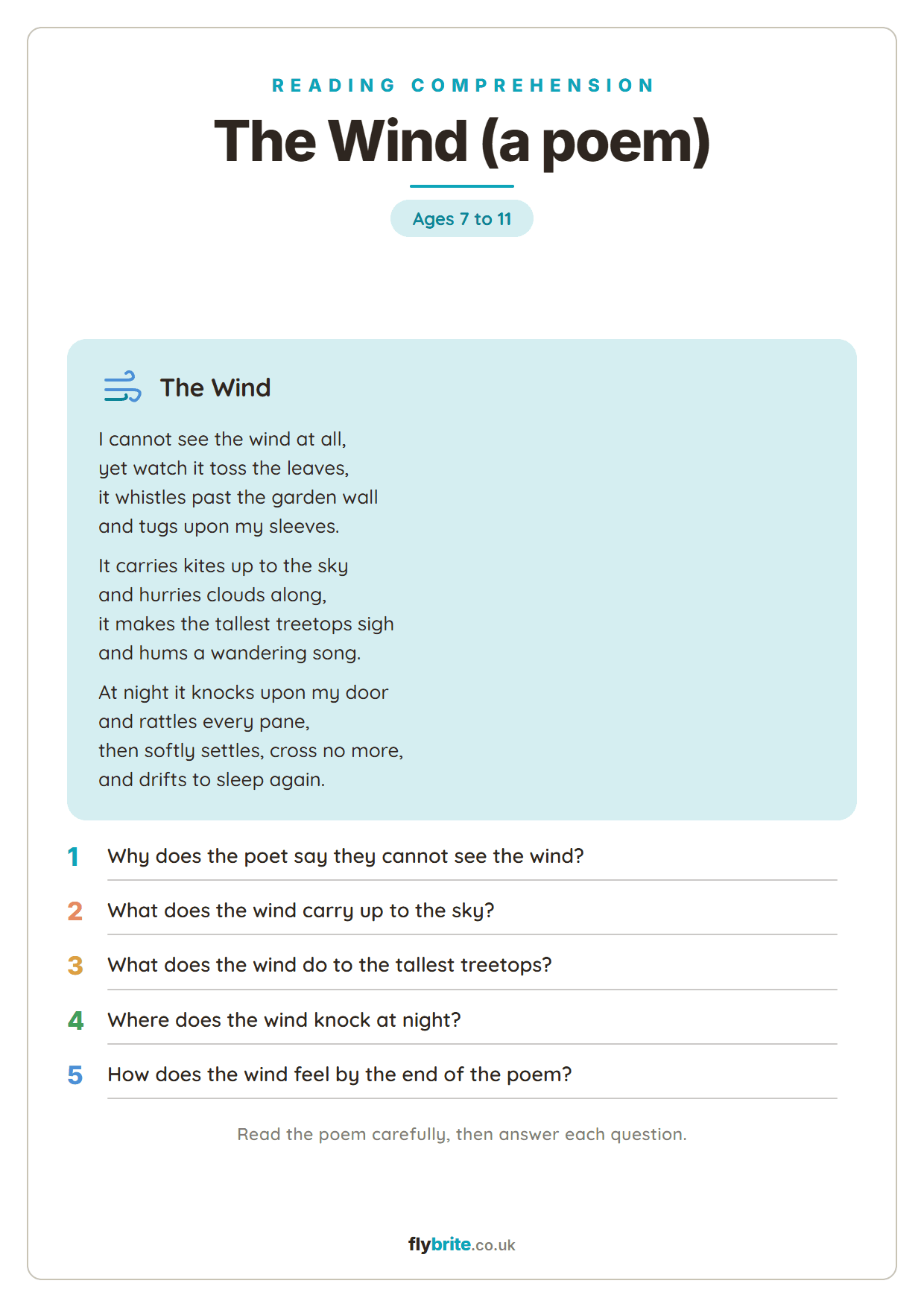 The Wind (a poem) printable preview