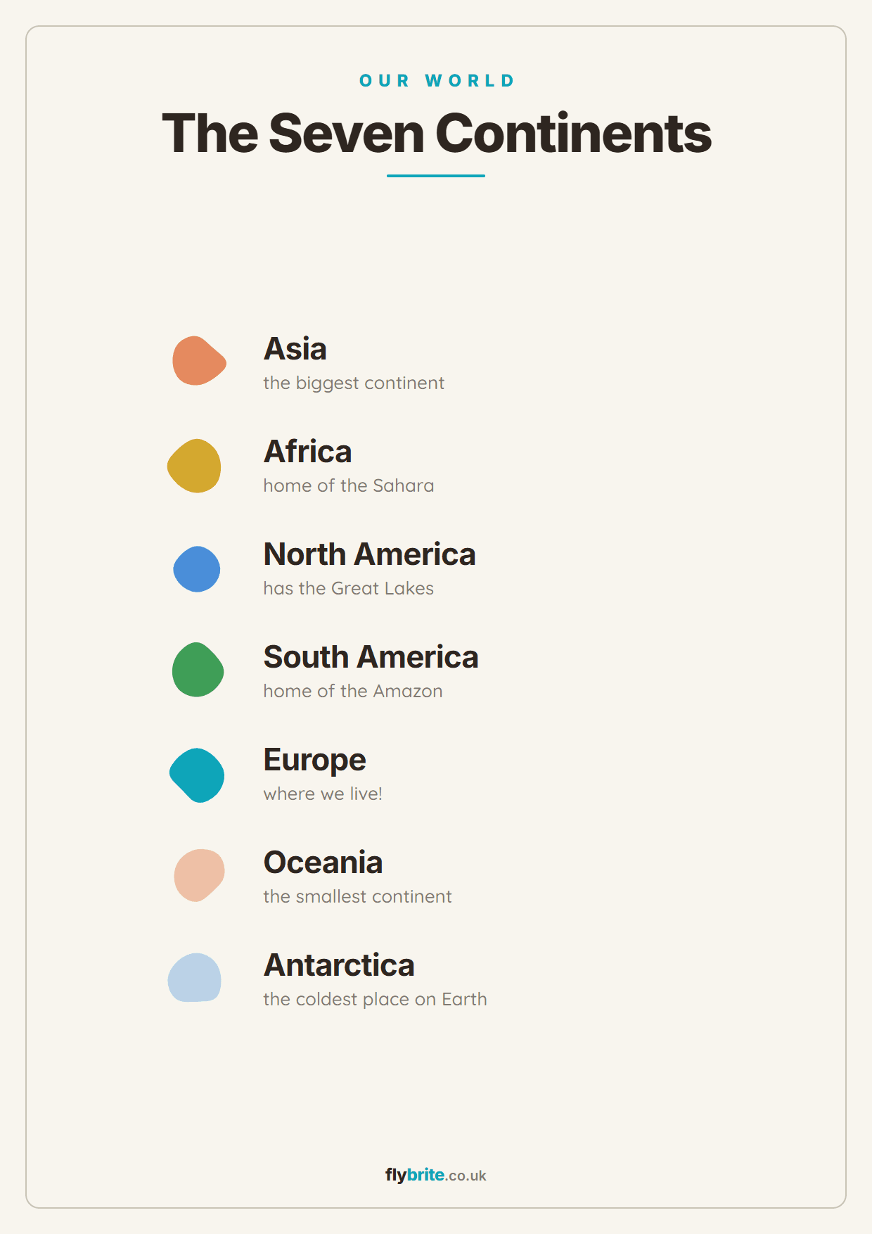 The Seven Continents printable preview