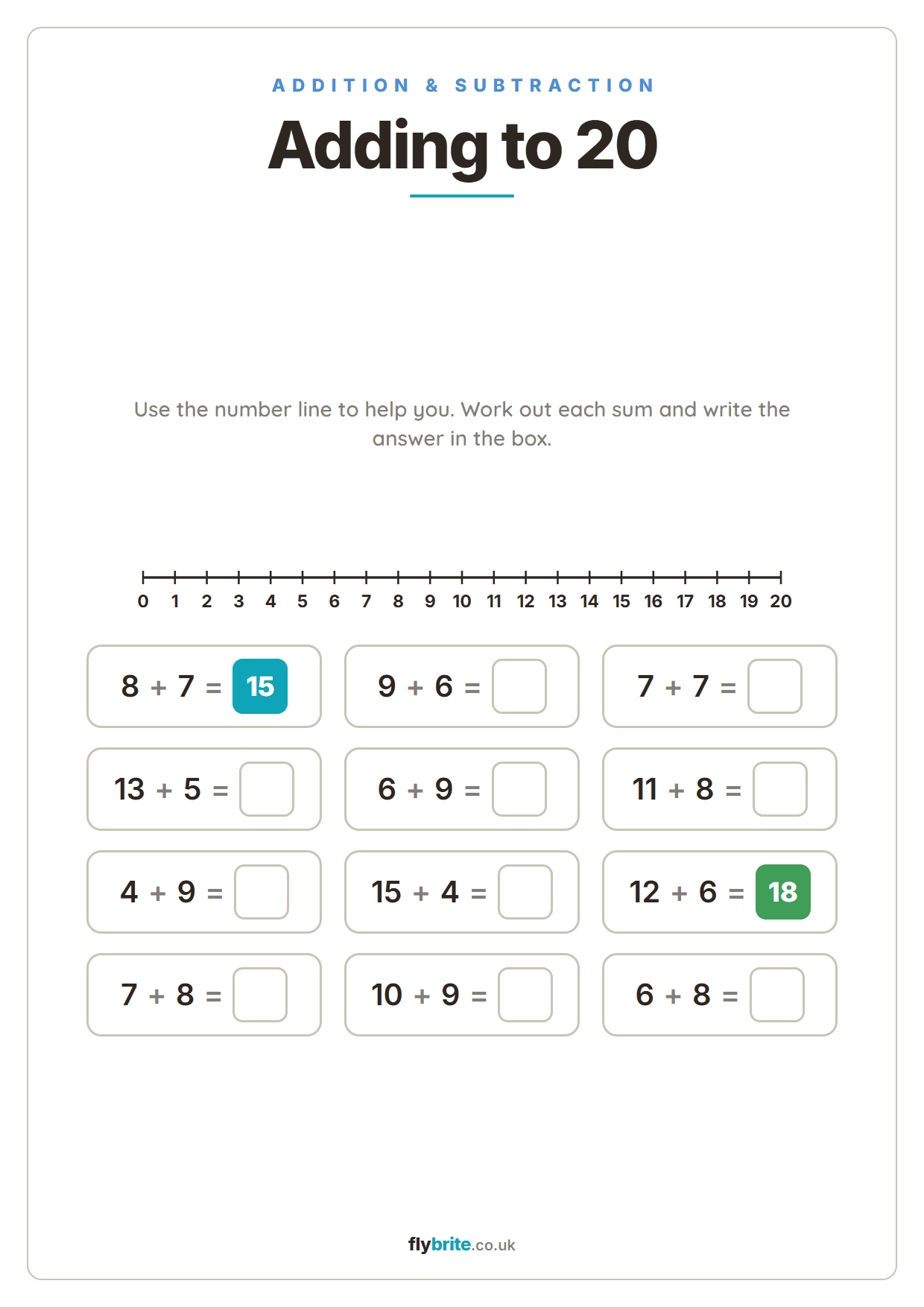 Adding to 20 printable preview