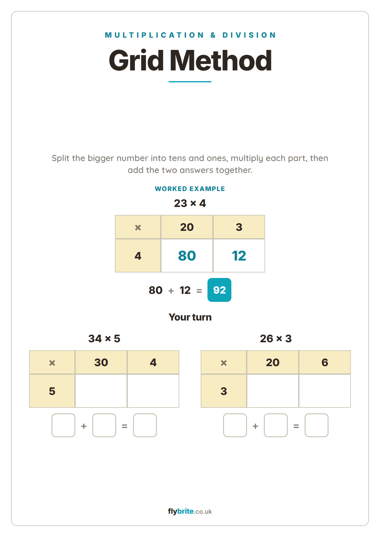 Grid Method printable preview