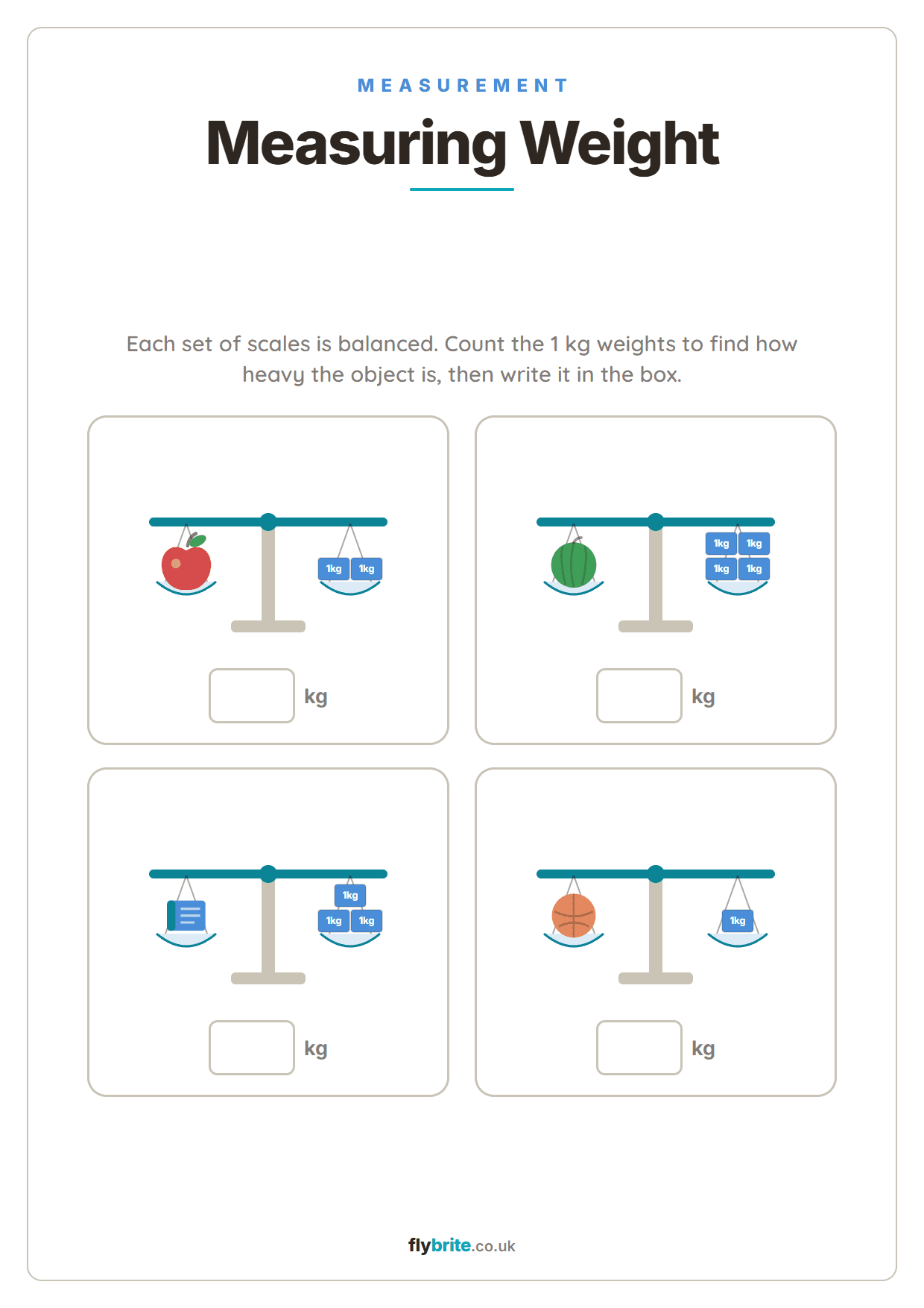 Measuring Weight printable preview