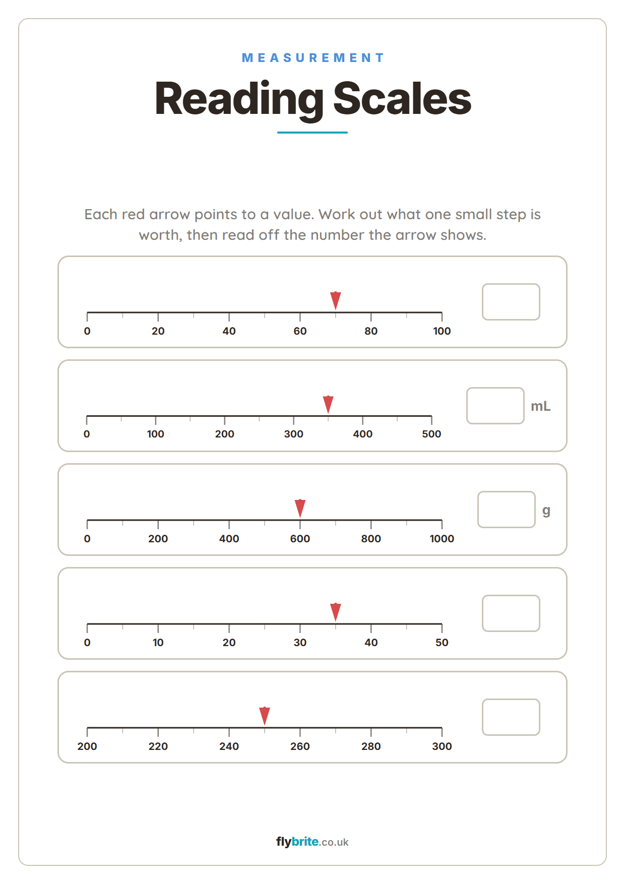 Reading Scales printable preview