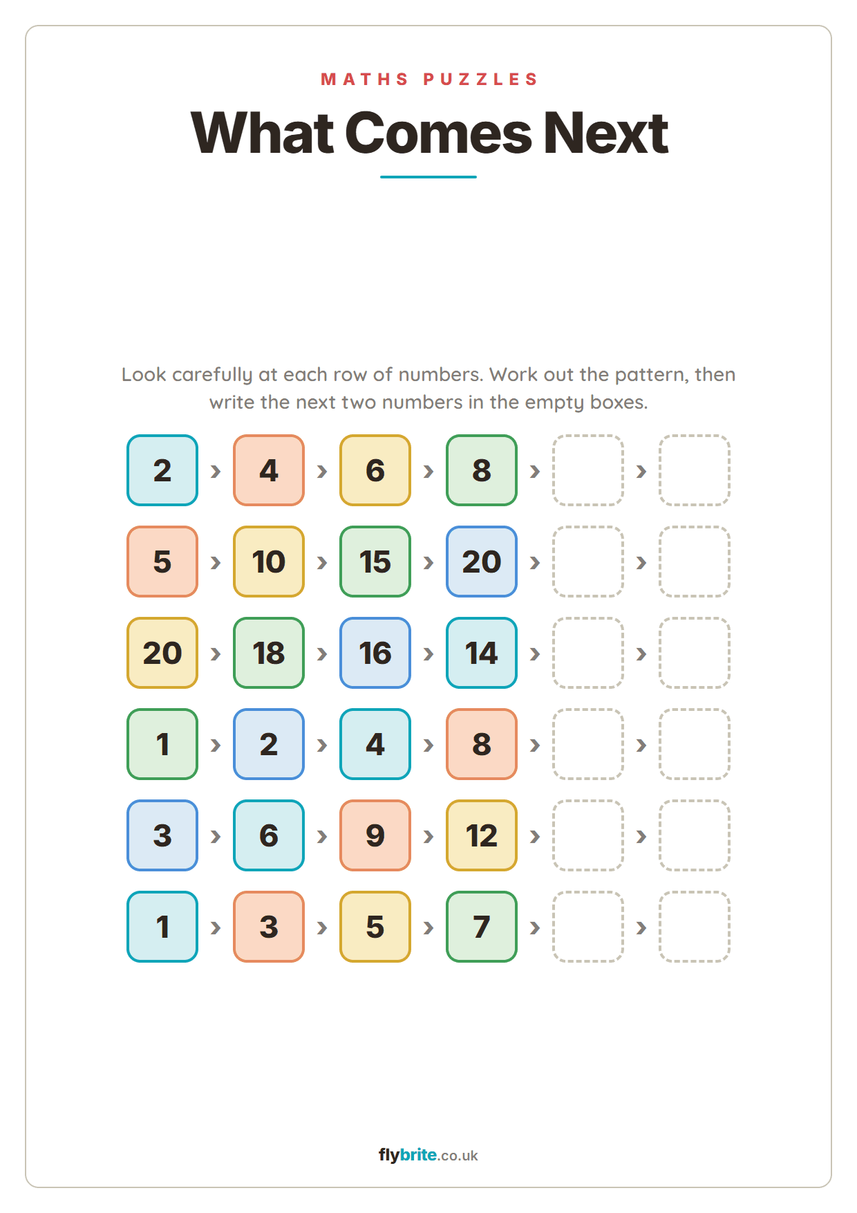What Comes Next printable preview