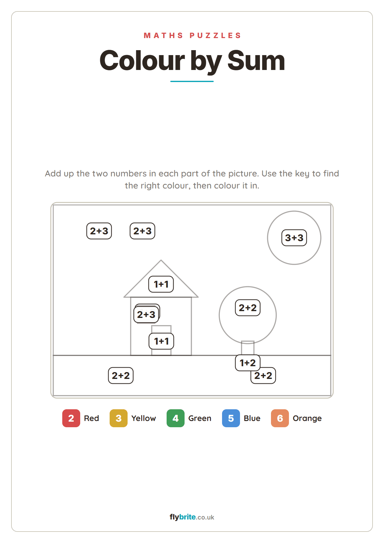 Colour by Sum printable preview