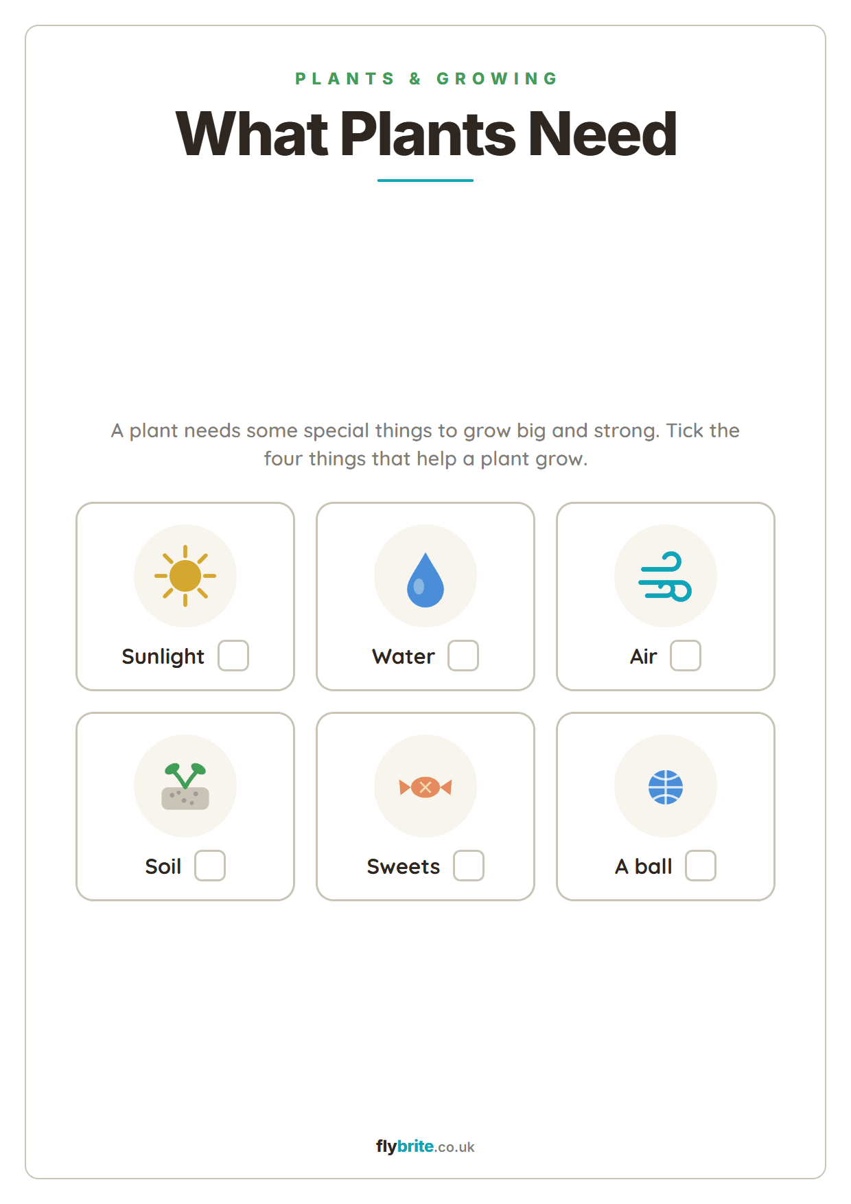 What Plants Need printable preview