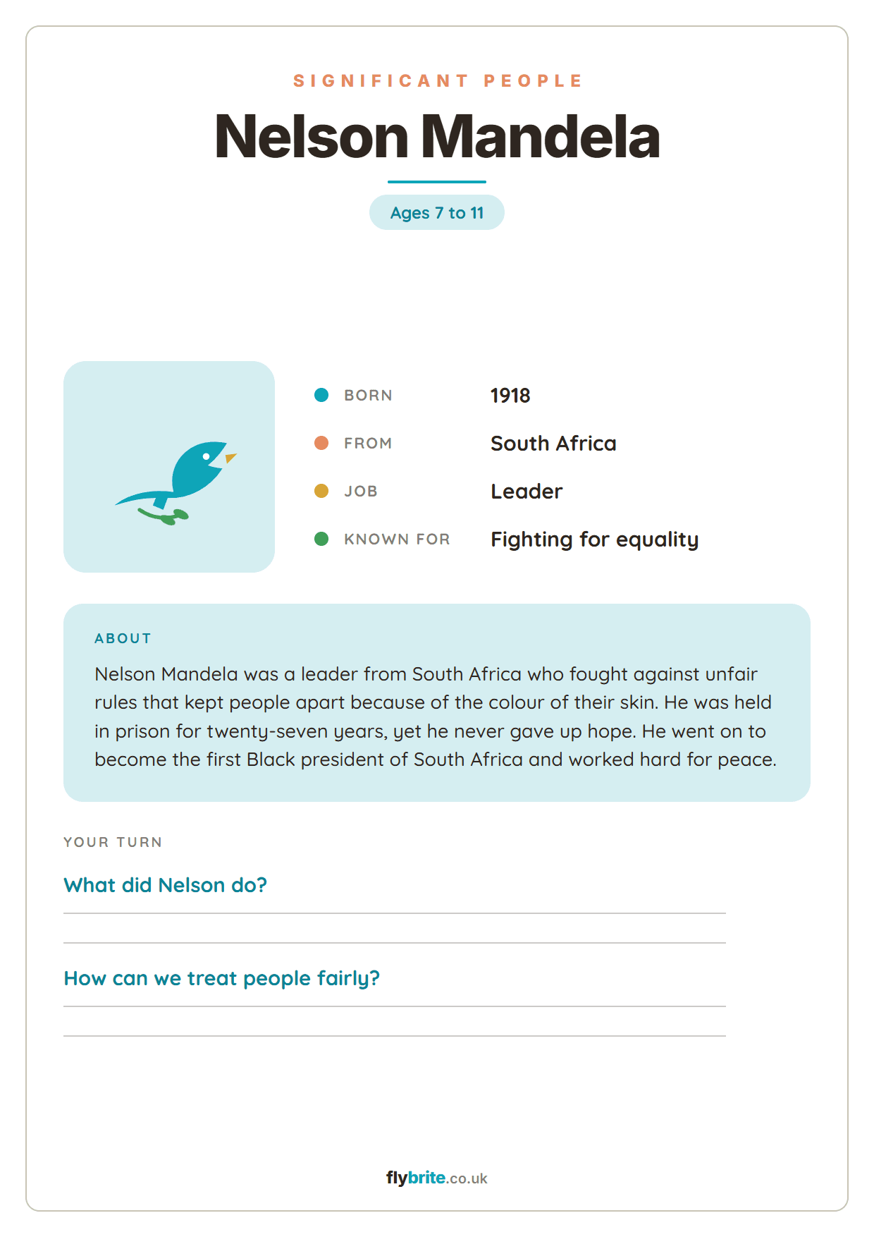 Nelson Mandela printable preview
