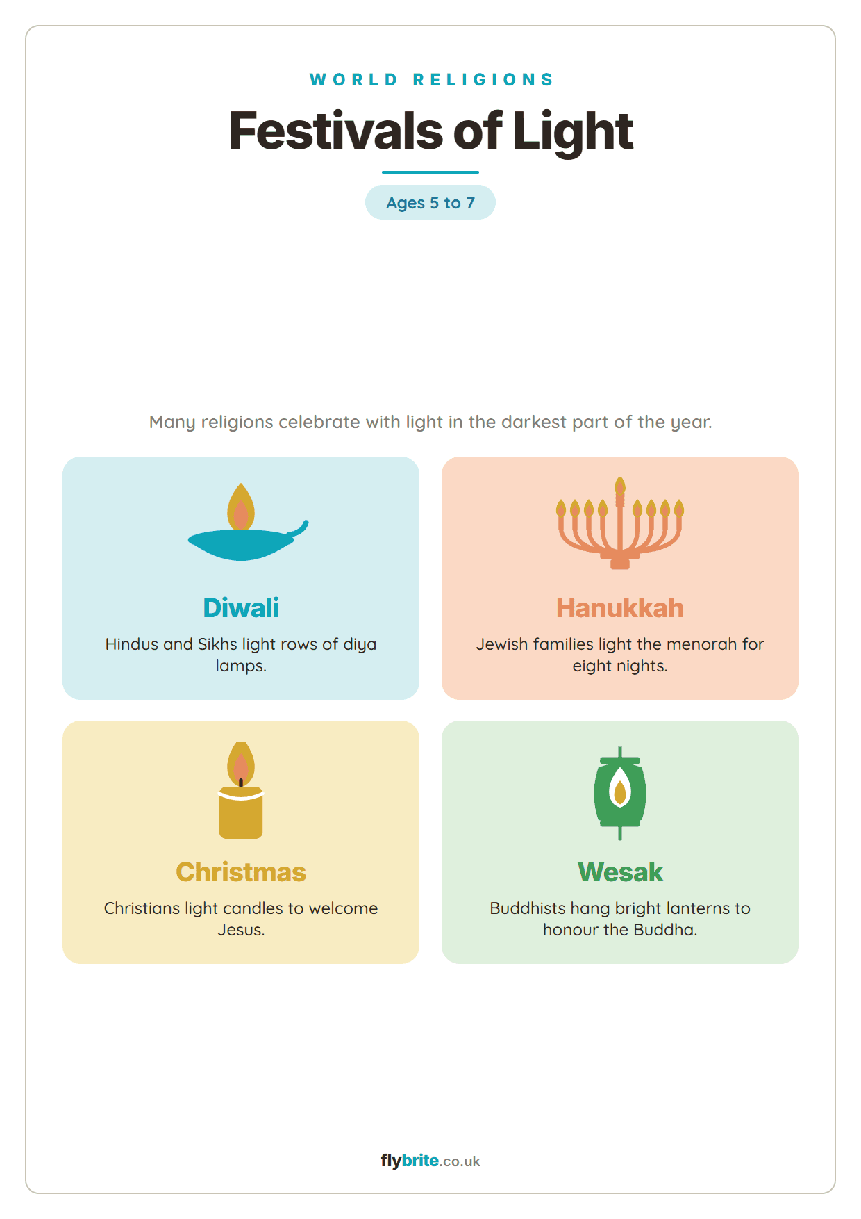 Festivals of Light printable preview