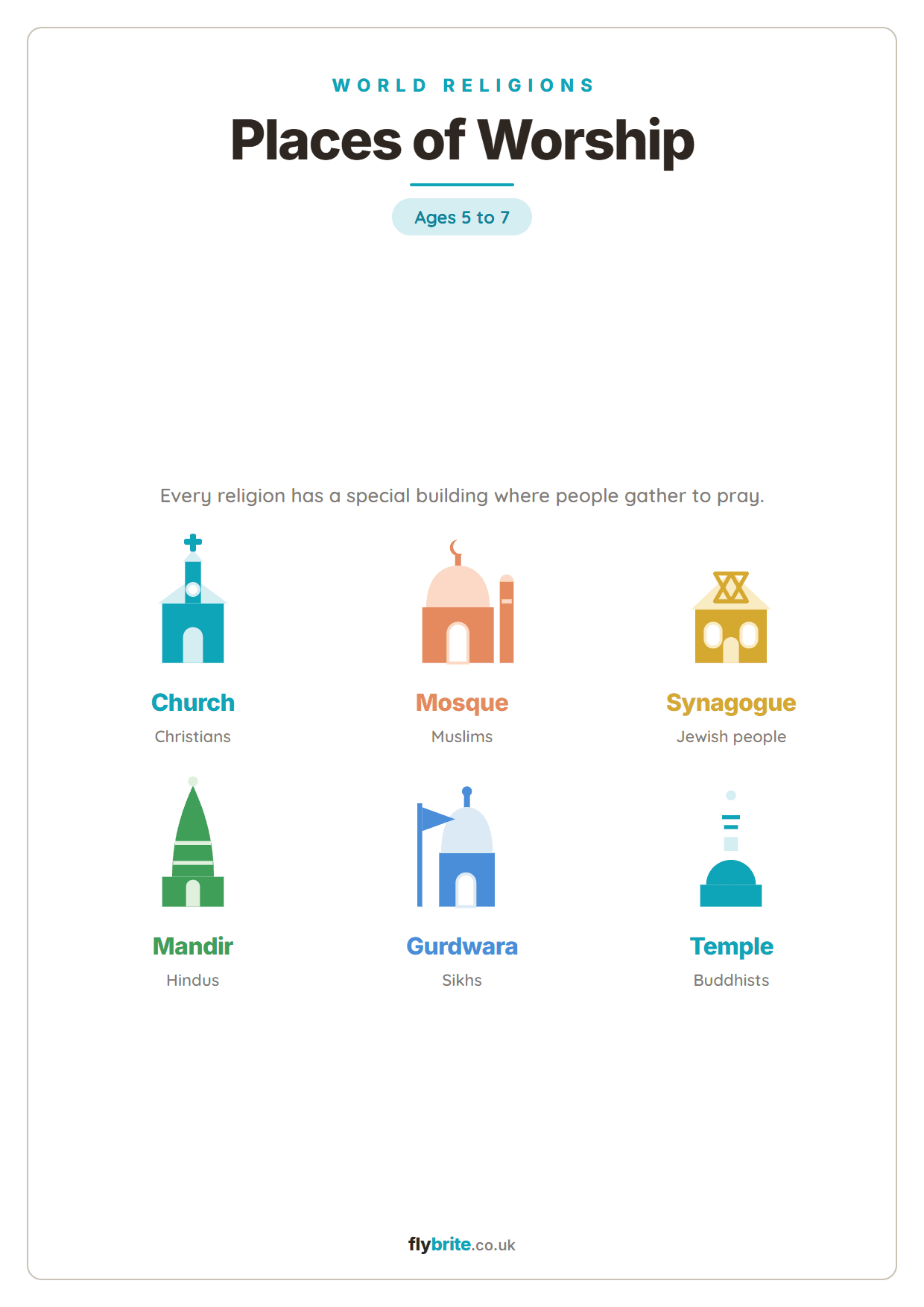 Places of Worship printable preview