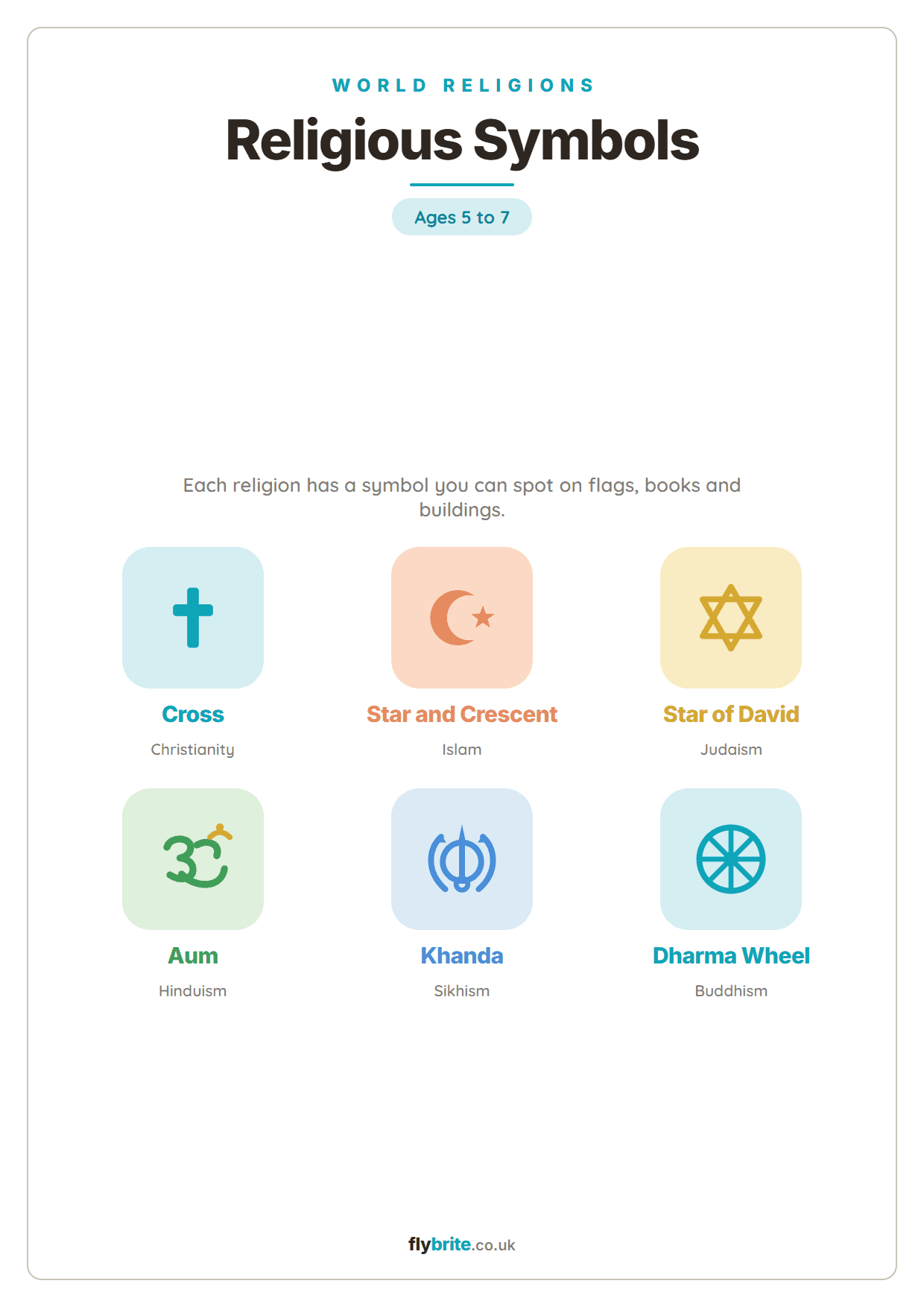 Religious Symbols printable preview