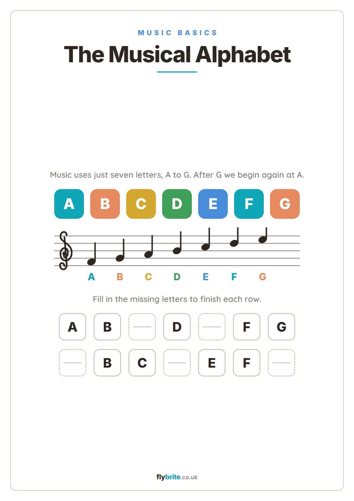 The Musical Alphabet printable preview
