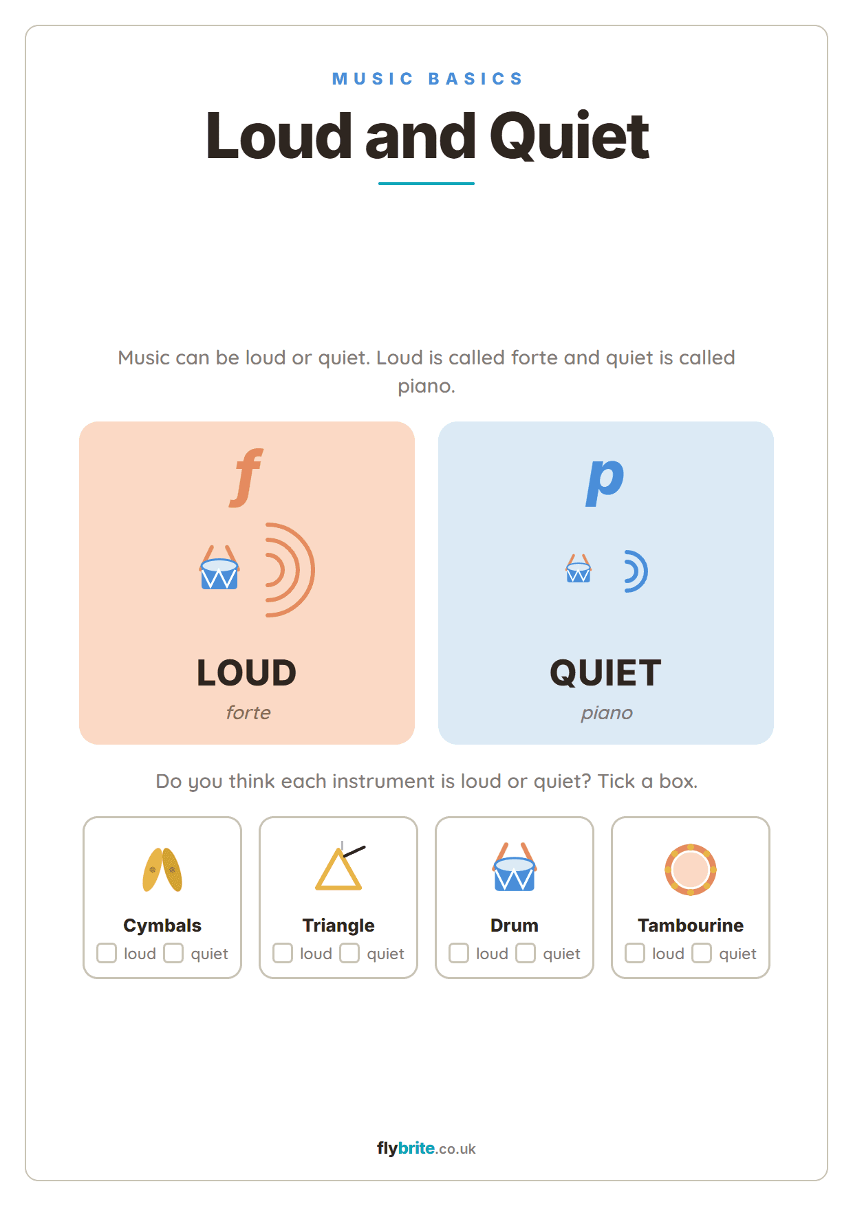Loud and Quiet printable preview