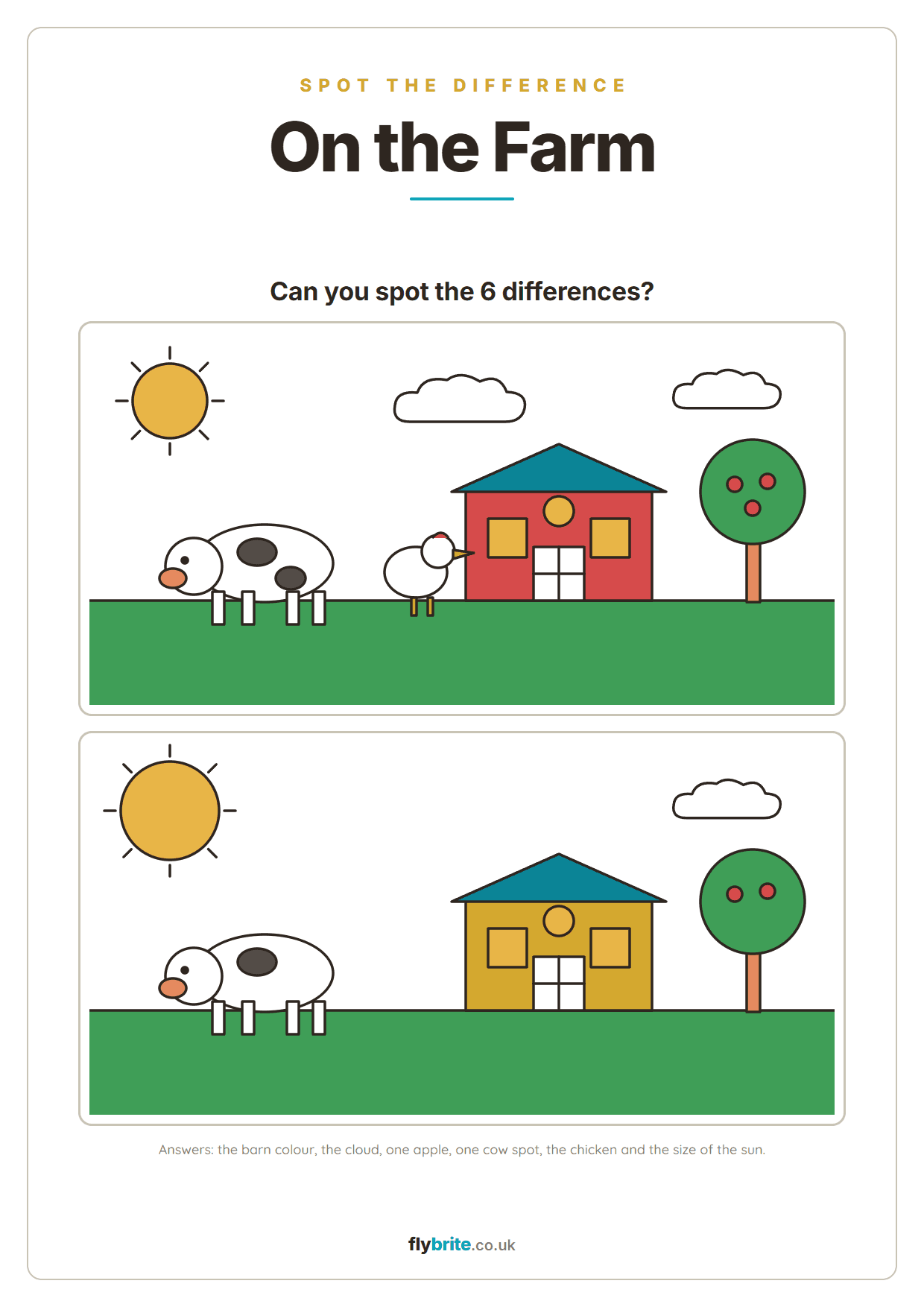 On the Farm printable preview