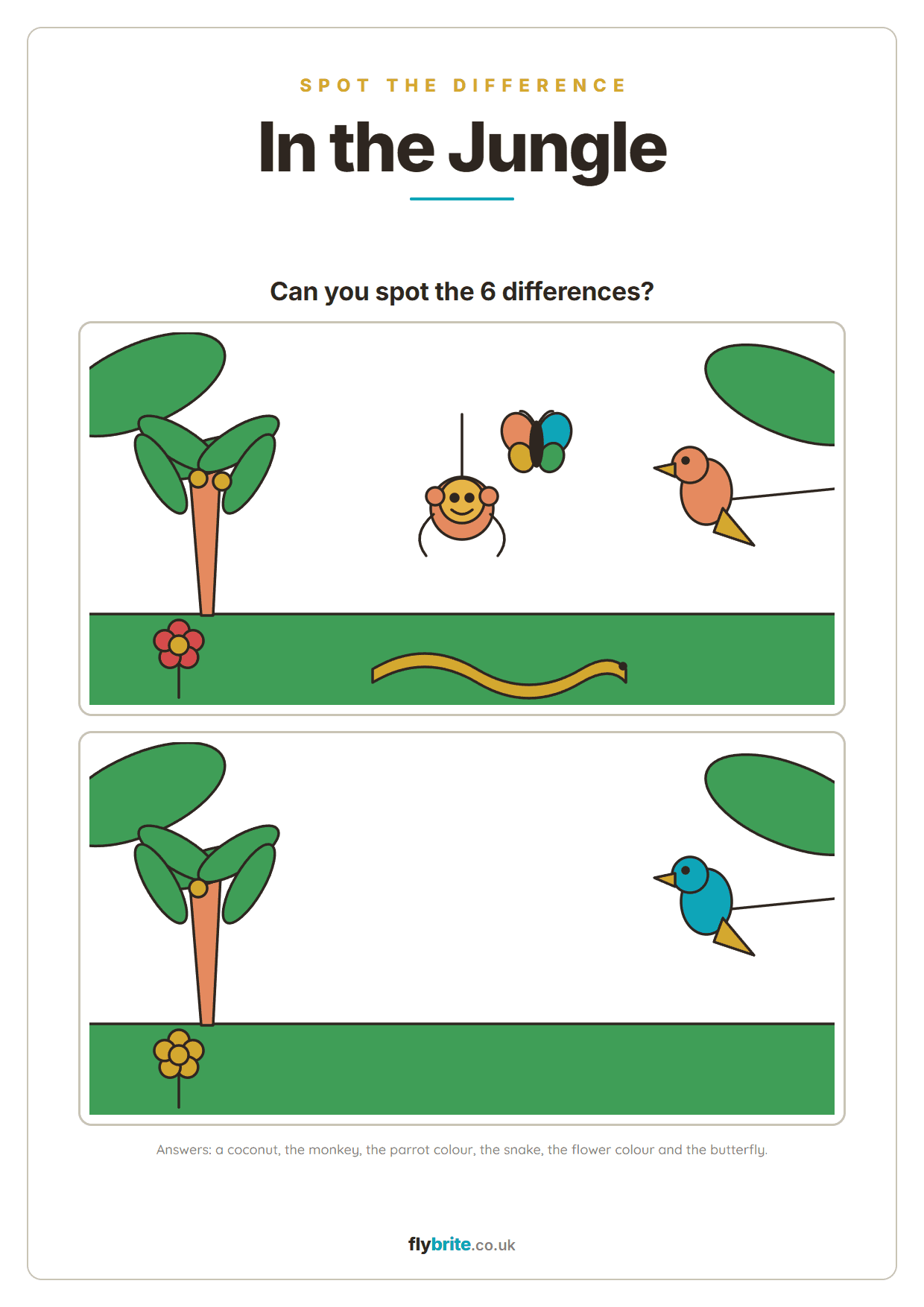 In the Jungle printable preview