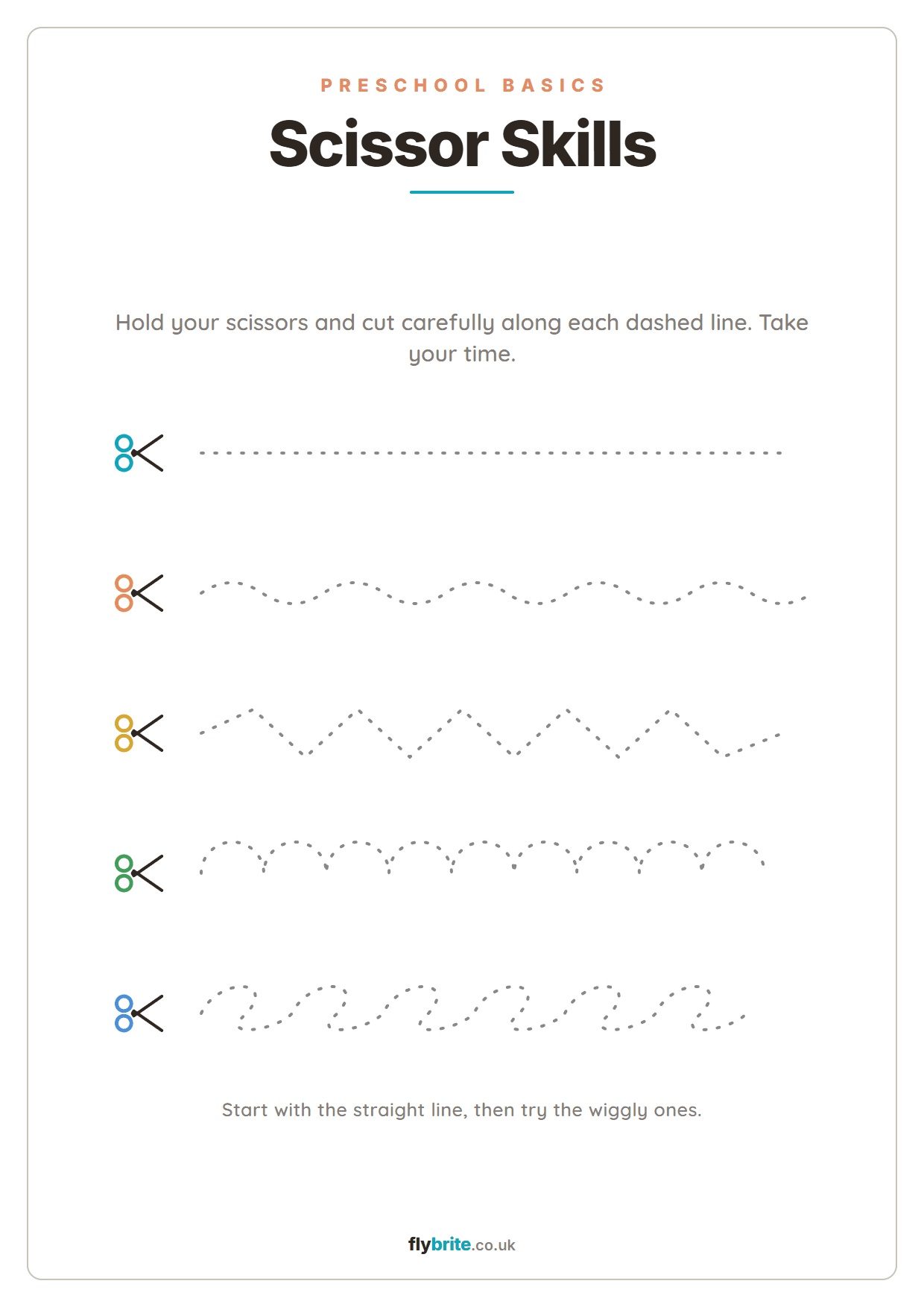 Scissor Skills printable preview