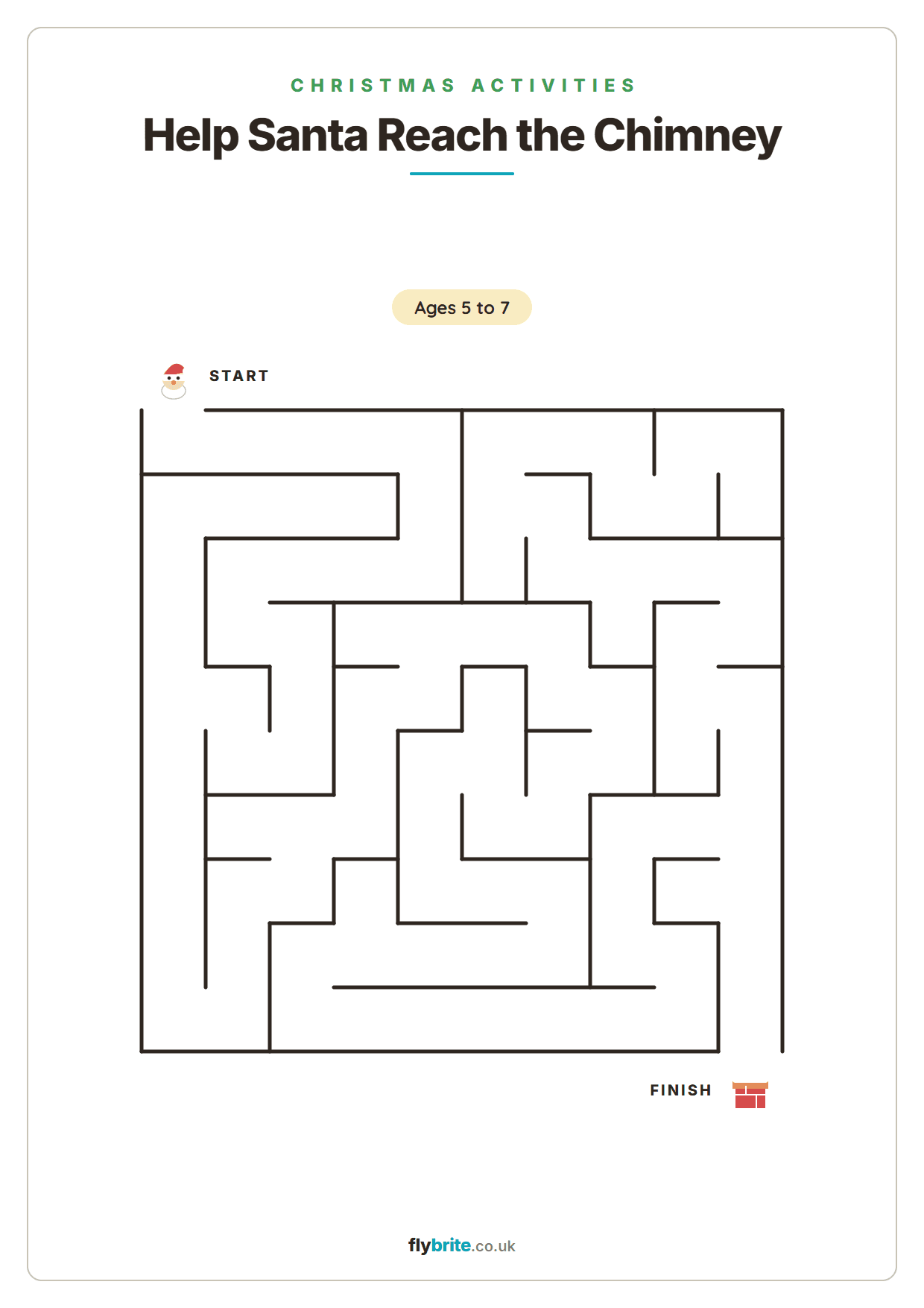 Help Santa Reach the Chimney printable preview
