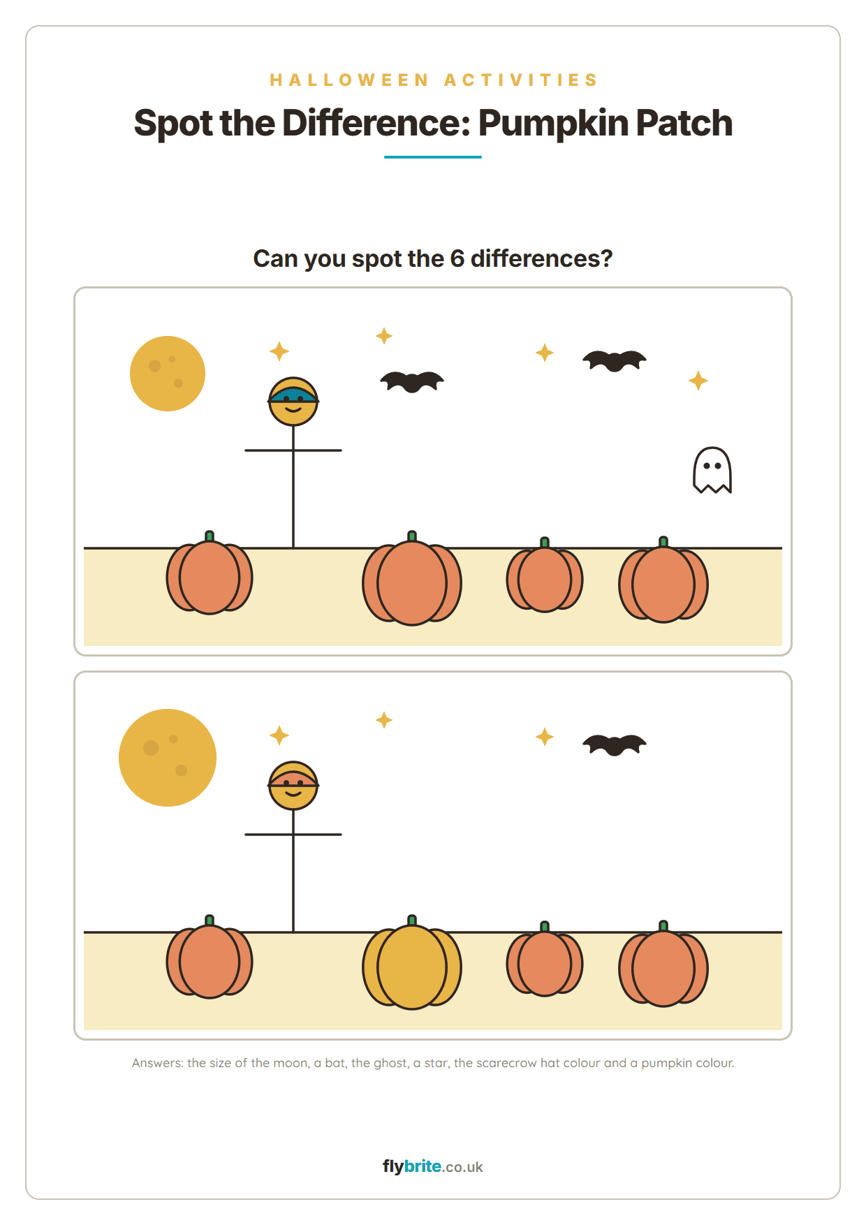 Spot the Difference: Pumpkin Patch printable preview