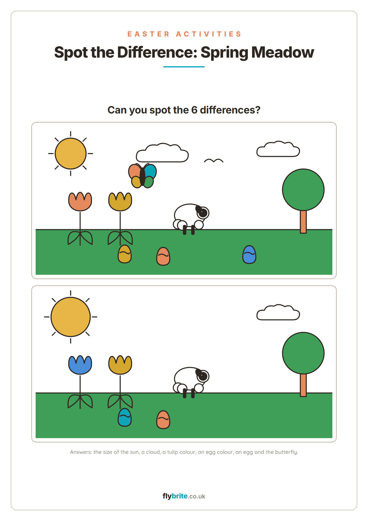 Spot the Difference: Spring Meadow printable preview