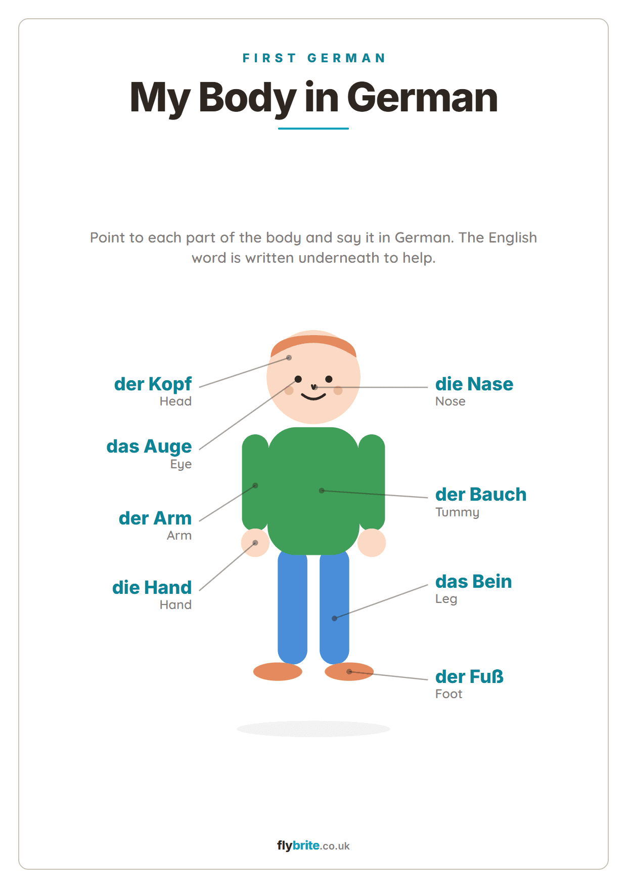 My Body in German printable preview