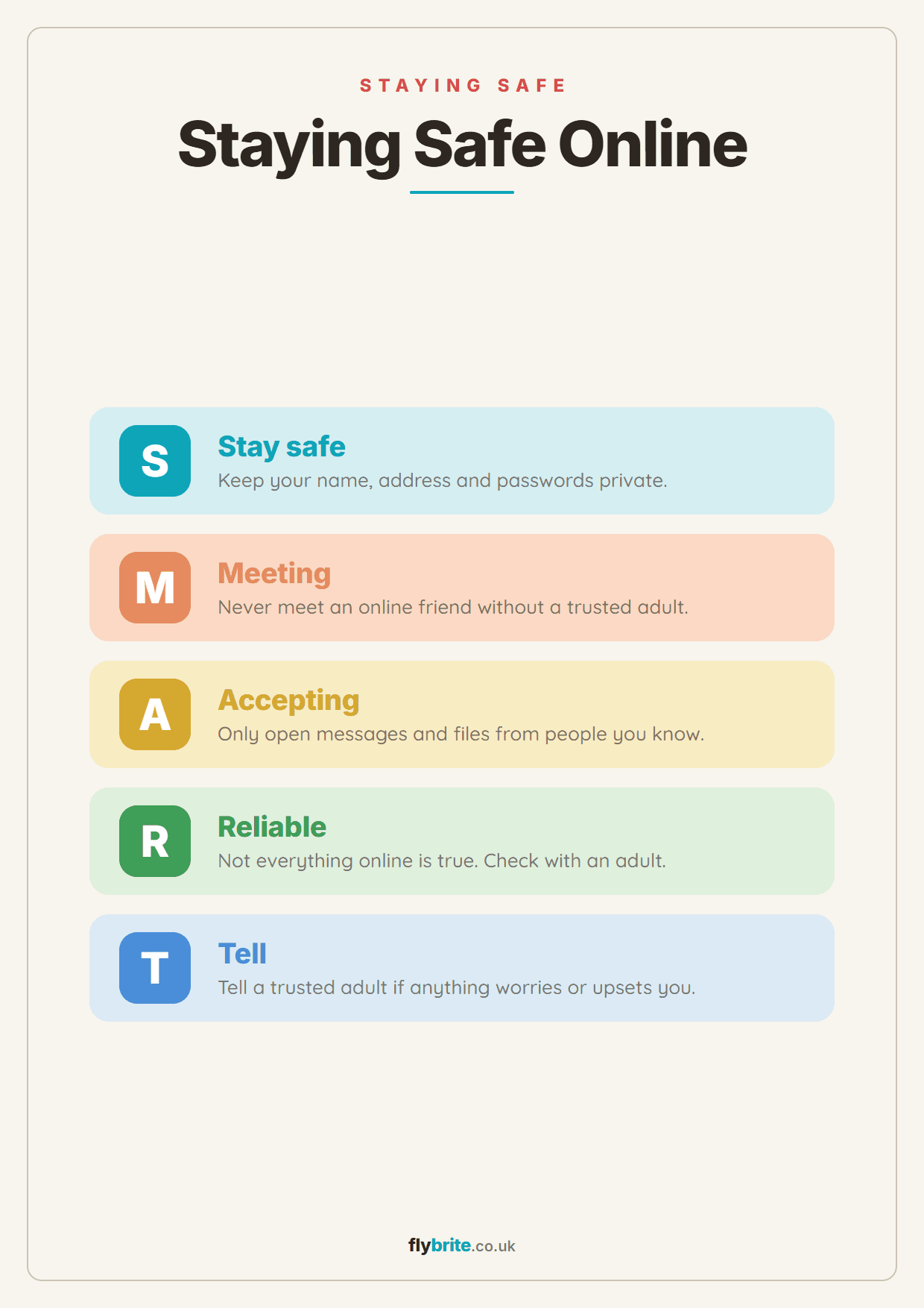 Staying Safe Online printable preview