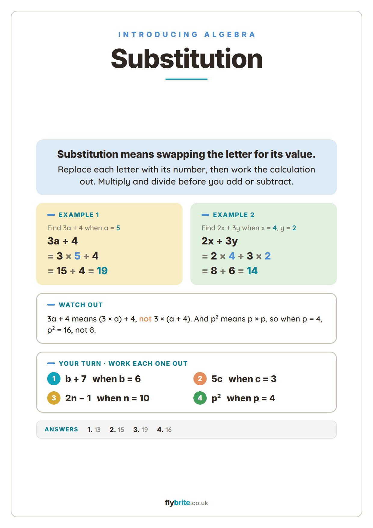 Substitution printable preview