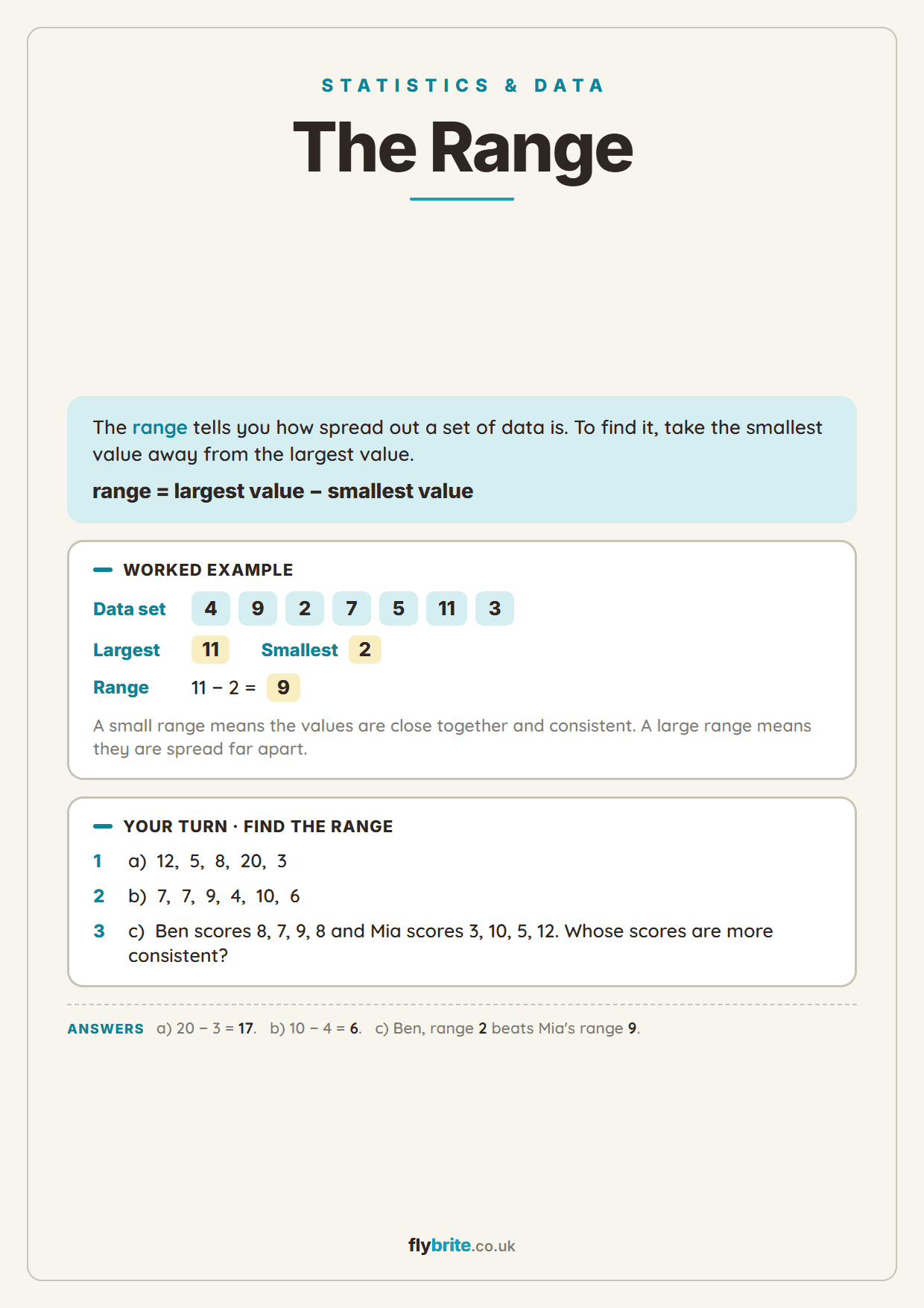 The Range printable preview