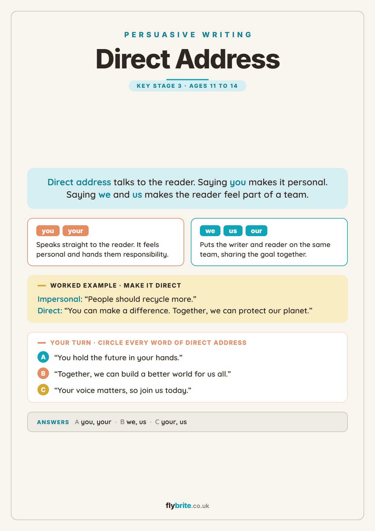Direct Address printable preview