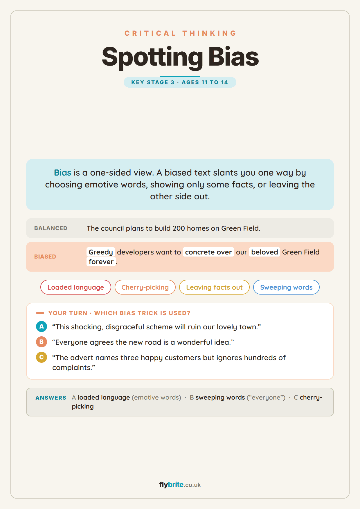 Spotting Bias printable preview