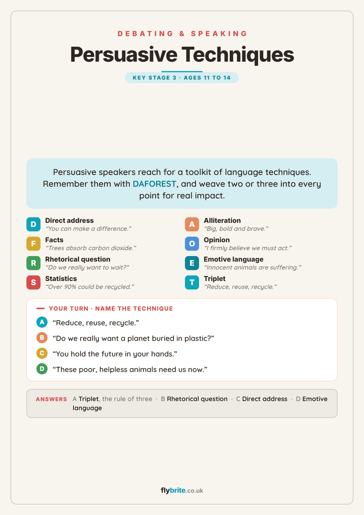 Persuasive Techniques printable preview