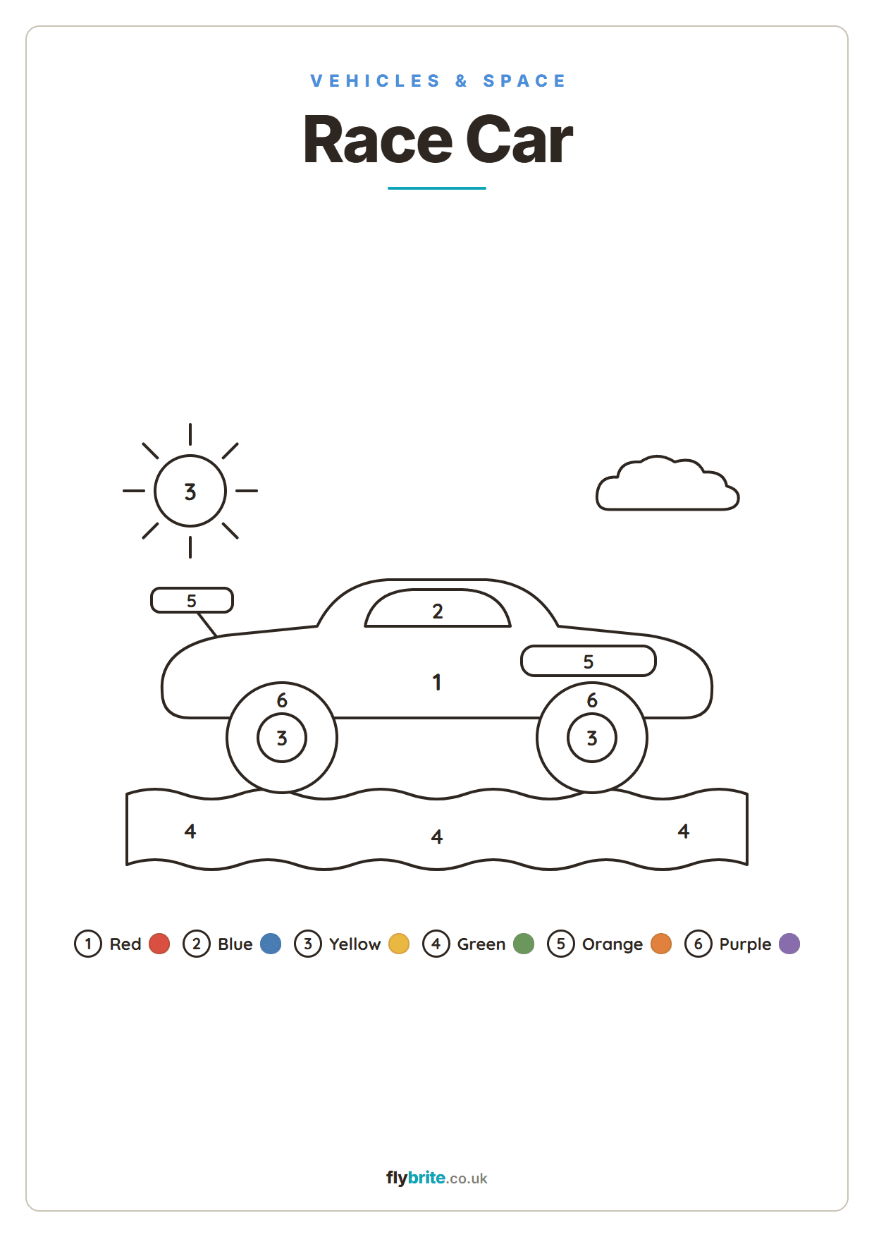 Race Car printable preview